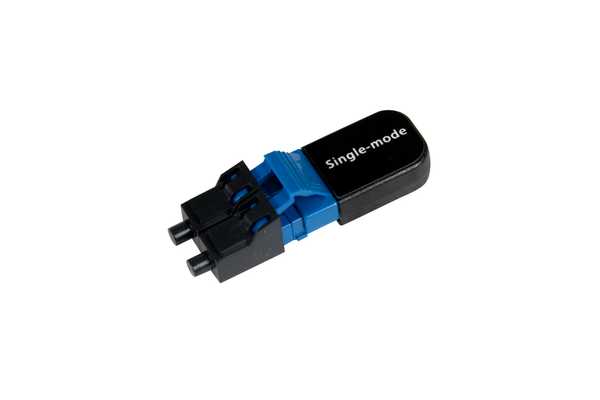 Fiber-Optic Looping Plug, LC Duplex, 9/125um Single-Mode, 0 dB, Blue