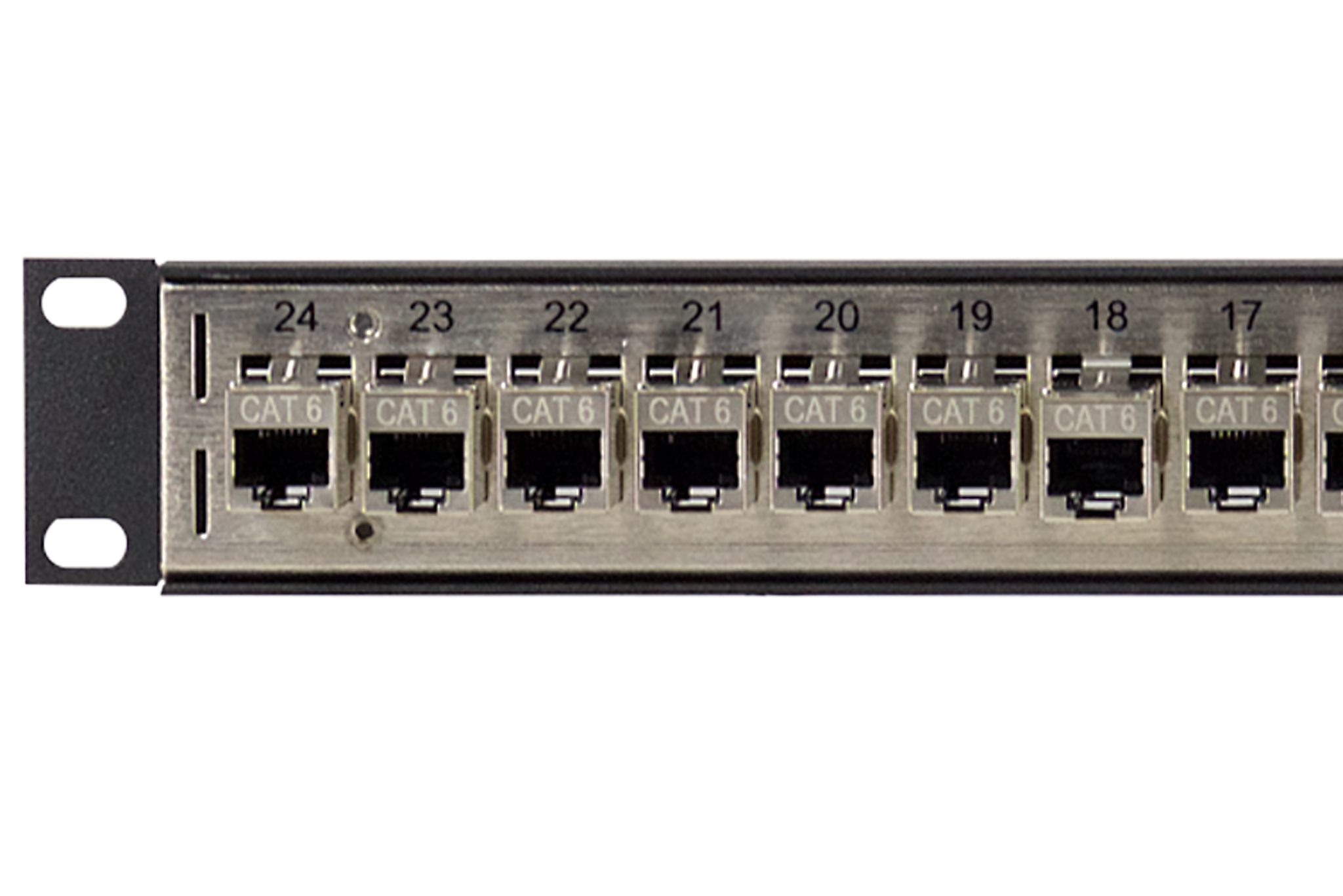 Flush-Mount Modular Keystone Panel, CAT 6, Feed-Through, Shielded, 1x2