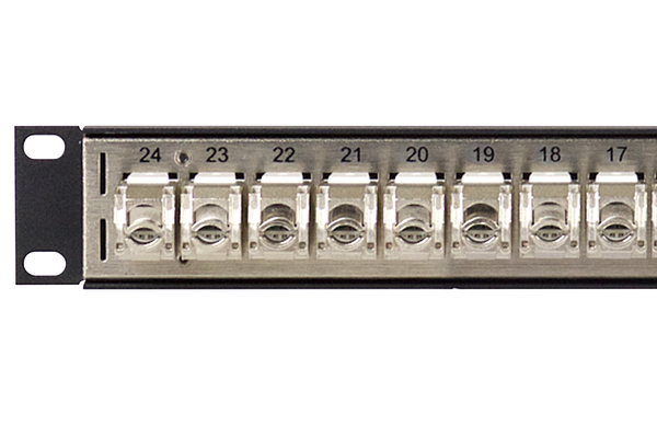 Flush-Mount Modular Keystone Panel, CAT 6A, 110 Punchdown, Shielded, 1 Flush-Mount Modular Keystone Panel, CAT 6A, 110 Punchdown, Shielded, 1