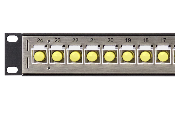 Flush-Mount Modular Keystone Panel, Simplex ST to ST Fiber, 1x24, 1 RU