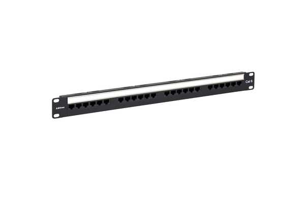 Flush-Mount Gigabit Ethernet Panel, CAT 6, 110 Punchdown, Unshielded, 1x24, 1 RU