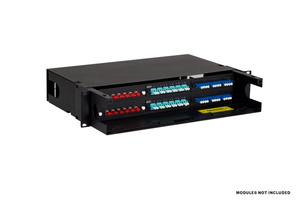 Fiber-Optic Insert Enclosure, 2x3, 2 RU, Unpopulated