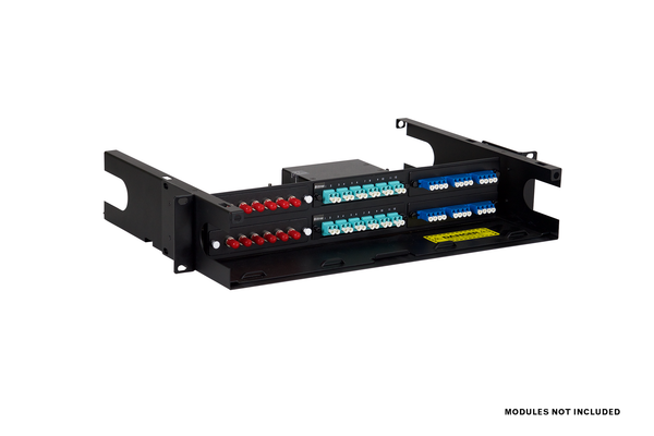 Fiber-Optic Insert Enclosure, 2x3, 2 RU, Unpopulated