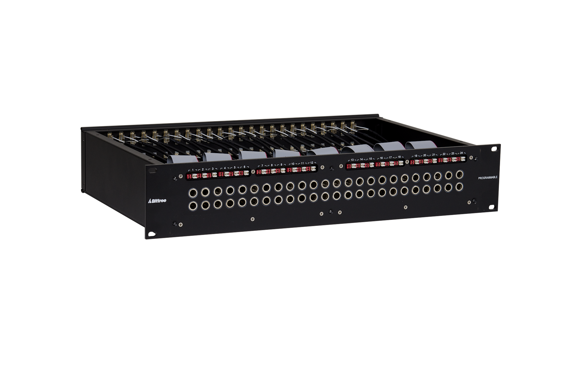 Long Patchbay Rack 489a - 2x24 2RU 1/4 Inch Long-Frame Patchbay, Front Selectable TRS Aud