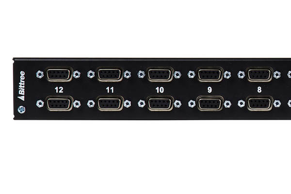 Internally Programmable RS-422 Patchbay, 2x12, 1 RU, DE-9 Rear Interface