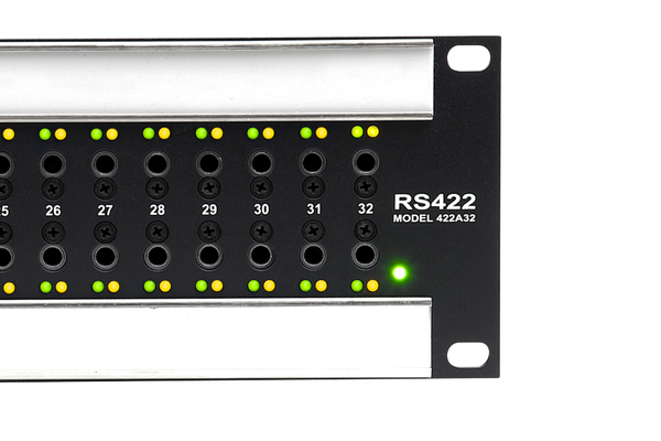 Active RS-422 Patchbay, 2x32, 2 RU, DE-9 Rear Interface