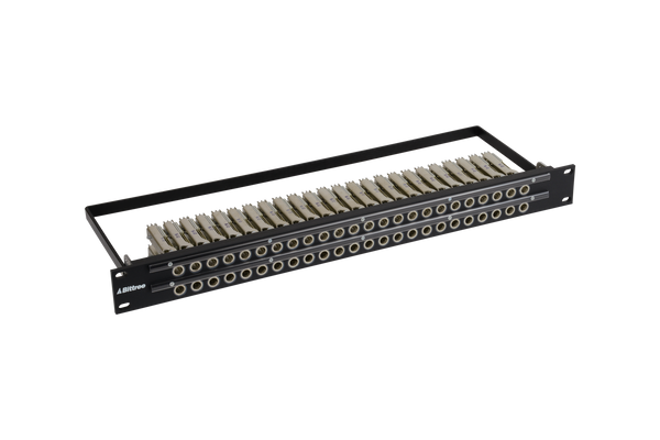 Patchbay - Audio 1/4 Inch Long-Frame Non-Programmable 481 Series Solder Style Patchbay, 2x24, 1RU, Pre-Tinned Jack Tails, 6-Lug