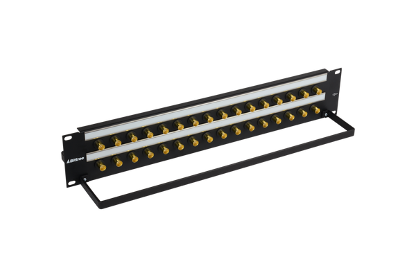 12G+ BNC Coaxial Bulkhead Patch Panel, 2x16, 2 RU