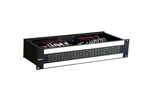 Speaker Level 1/4 Inch Long-Frame Audio Patchbay, 2 RU, Barrier Strip Rear Interface