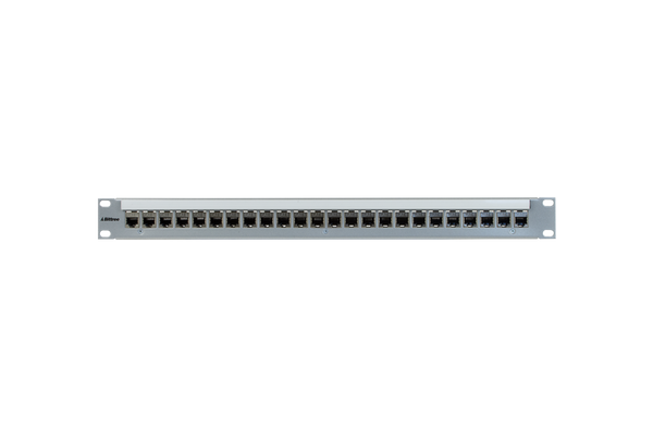 Flush-Mount Modular Keystone Panel, CAT 6, Feed-Through, Shielded, 1x24, 1 RU