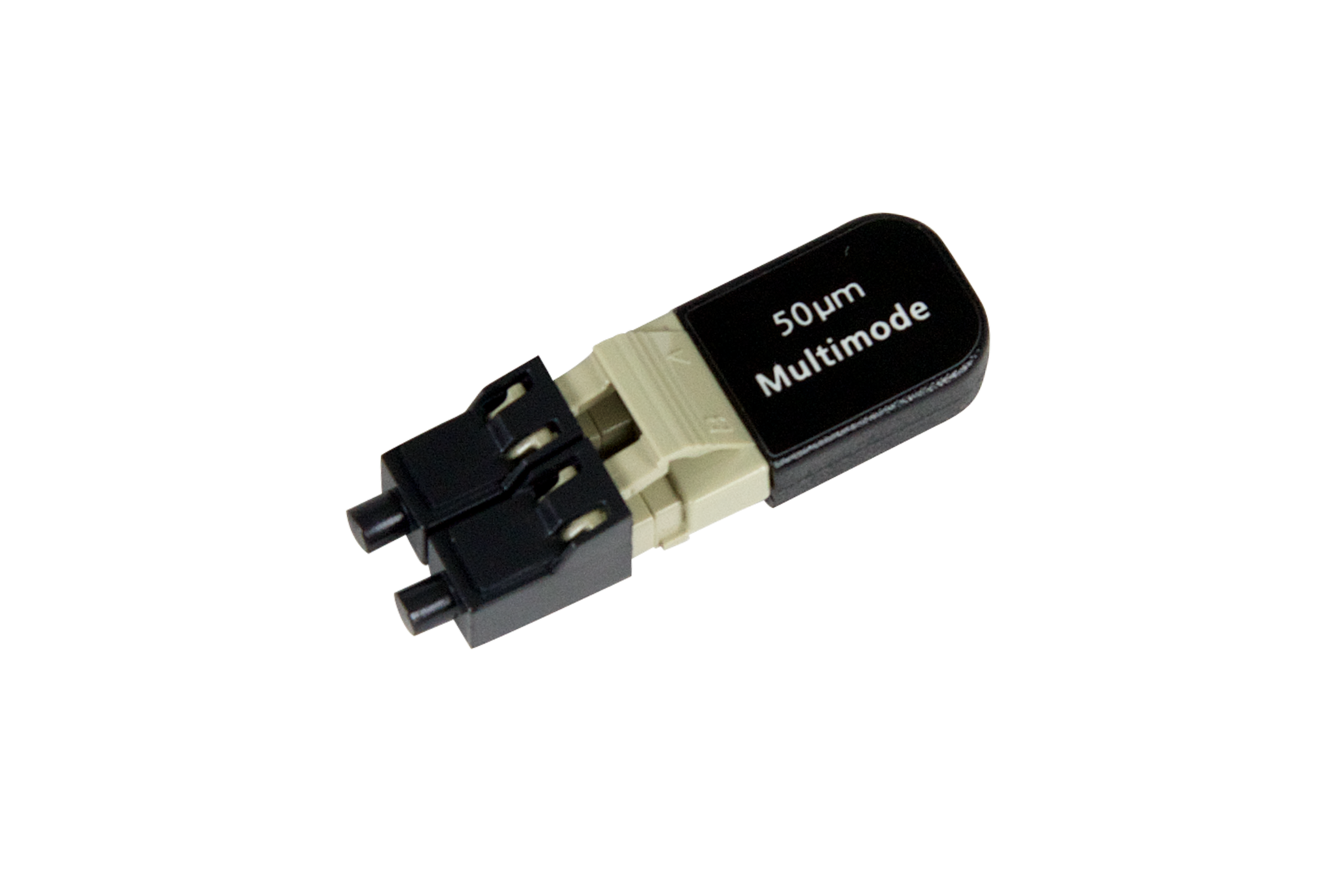 Fiber-Optic Looping Plug, LC Duplex, 50/125um Multi-Mode, 0 dB, Beige/